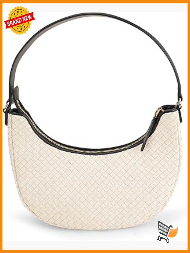 Handwoven Genuine Leather Crossbody Hobo Bag Diagonal Pattern Shoulder Purse